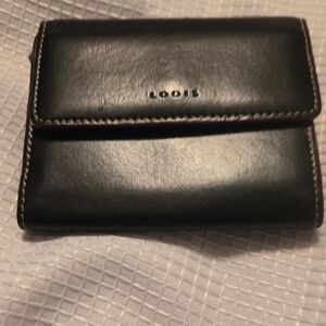 Lodis Trifold Leather Wallet. Black & Red